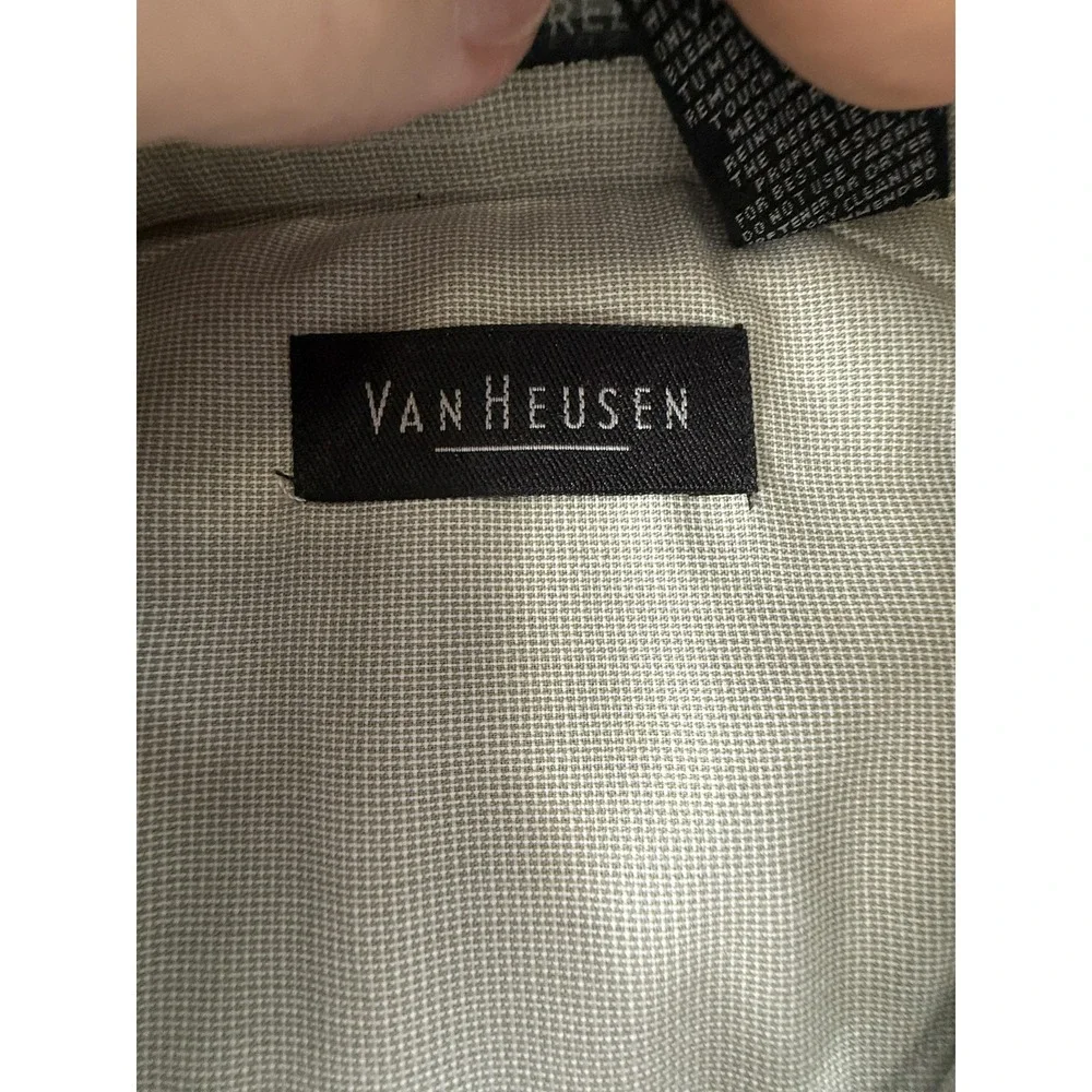 Van Heusen Dress‎ Shirt Mens 2XL 18.5 Green Jadeite Wrinkle Free Short Sleeve